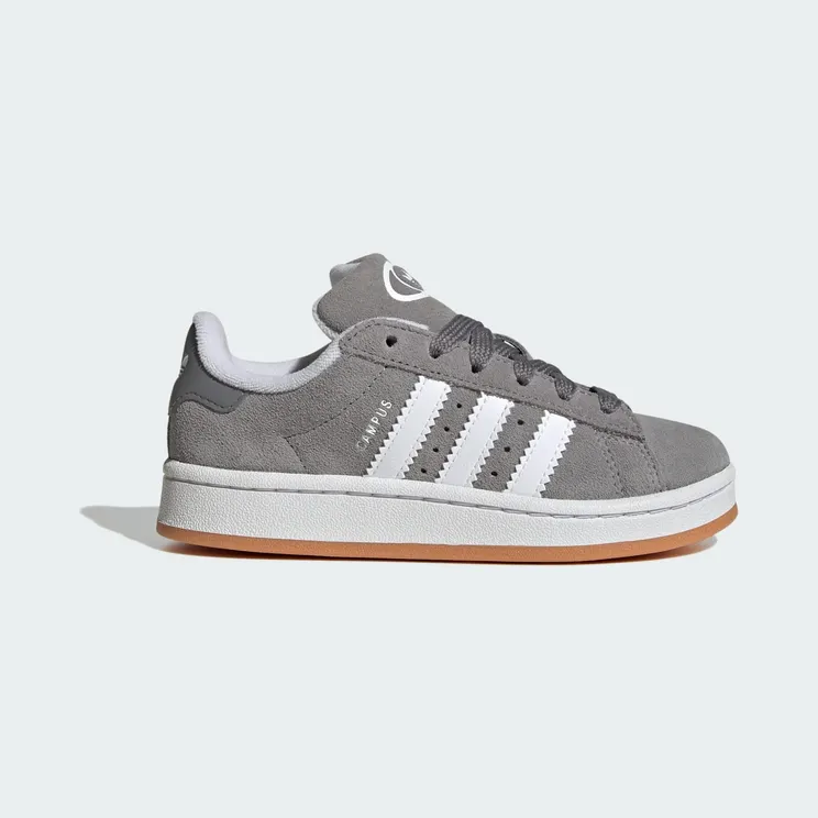 adidas Campus 00s Elastic Lace Shoes Kids “Grey Three / Cloud White / Gum” (JI4330)