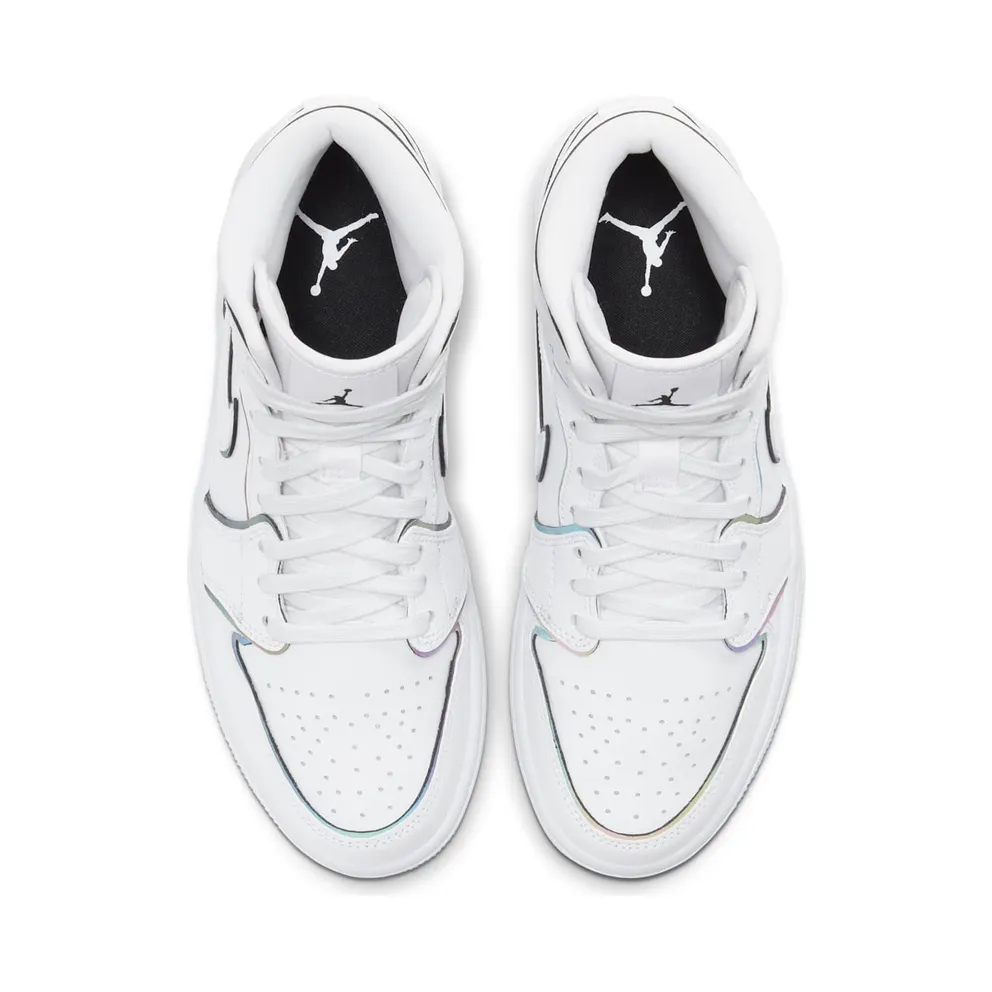 Jordan 1 Mid Iridescent Reflective White (W) White/White (CK6587-100)