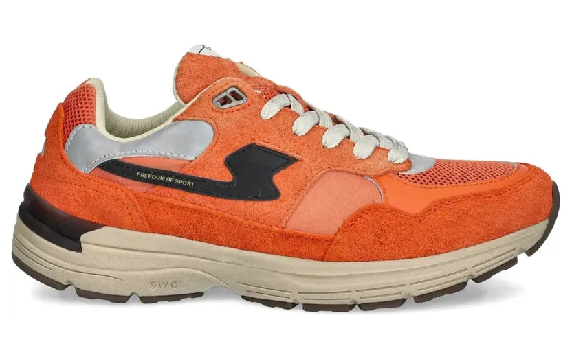 Stepney Workers Club Lauf-Sneakers mit Wildledereinsätzen “Orange” (YP03390)