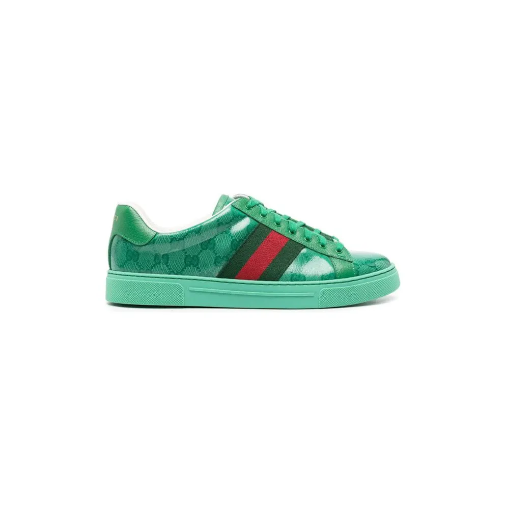 Gucci Ace Crystal Canvas Green (760775FACRF)