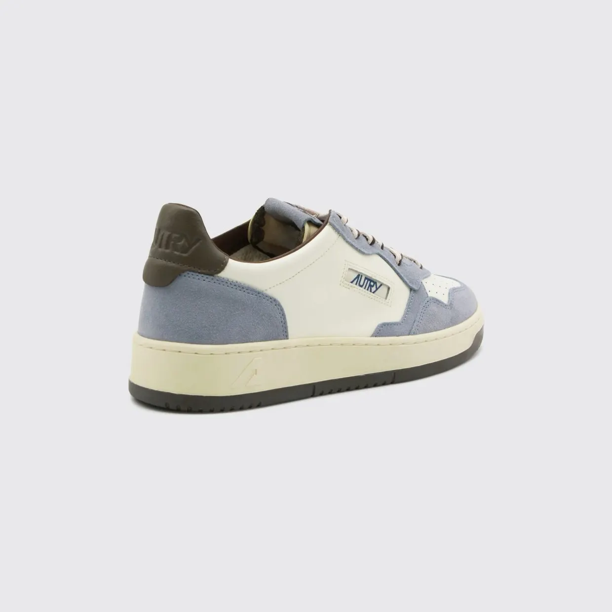 Autry Medalist Low Two-Tone Calfskin and Suede Trainers White 1 (AULMBW06) (2)