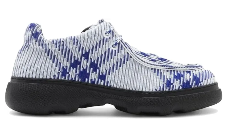Burberry Creeper Lace-up Ekd Check Print Blue White (8080038)