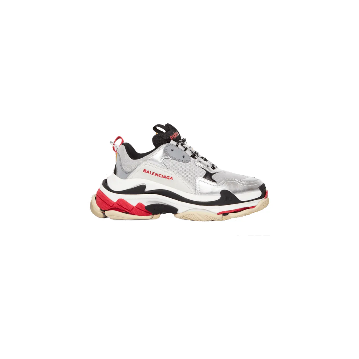 Balenciaga Triple S Red Silver 2018 (W)