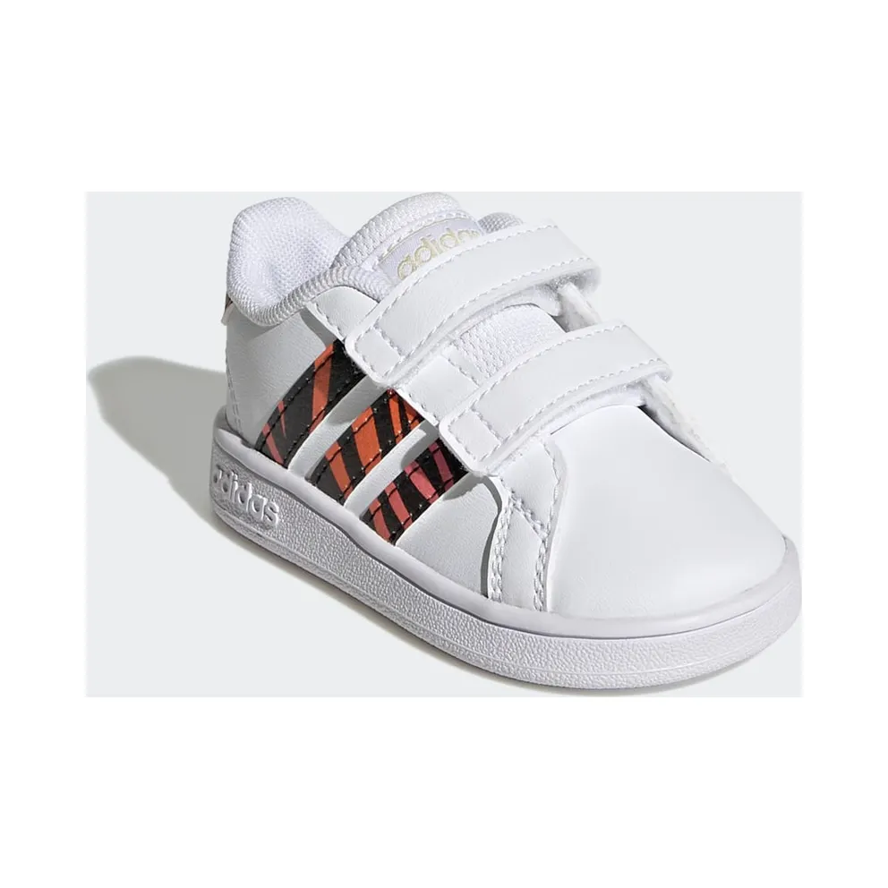 adidas Grand Court Tiger-Print Cloud White / Core Black / Acid Red (GZ1079)
