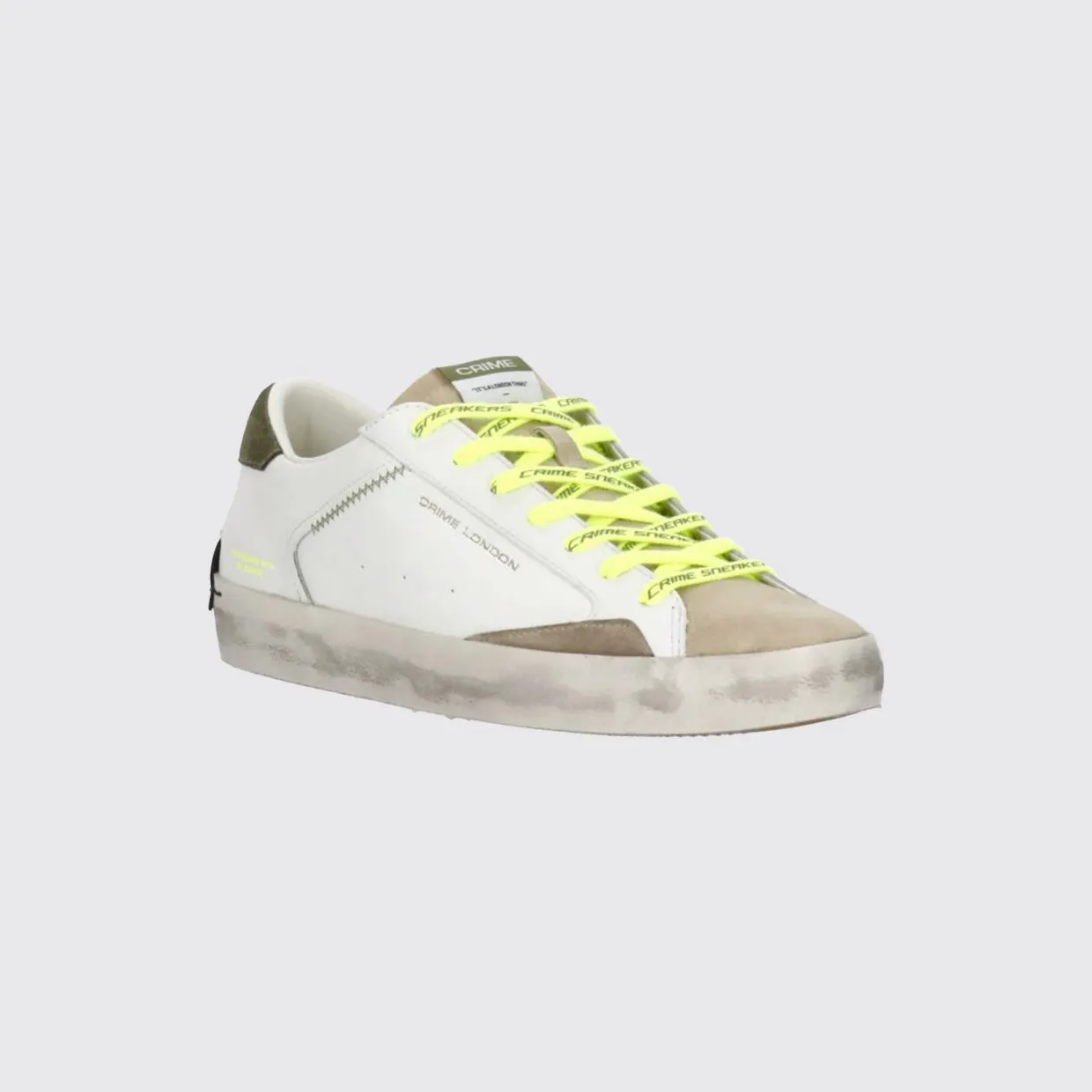 Crime Distressed Leather Sneakers Ivory (19001PP810)