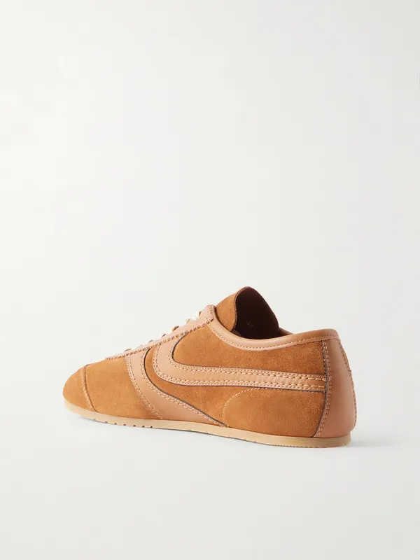 Dries Van Noten Leather-Trimmed Suede Sneakers Tan (261-021726-0126) (4)