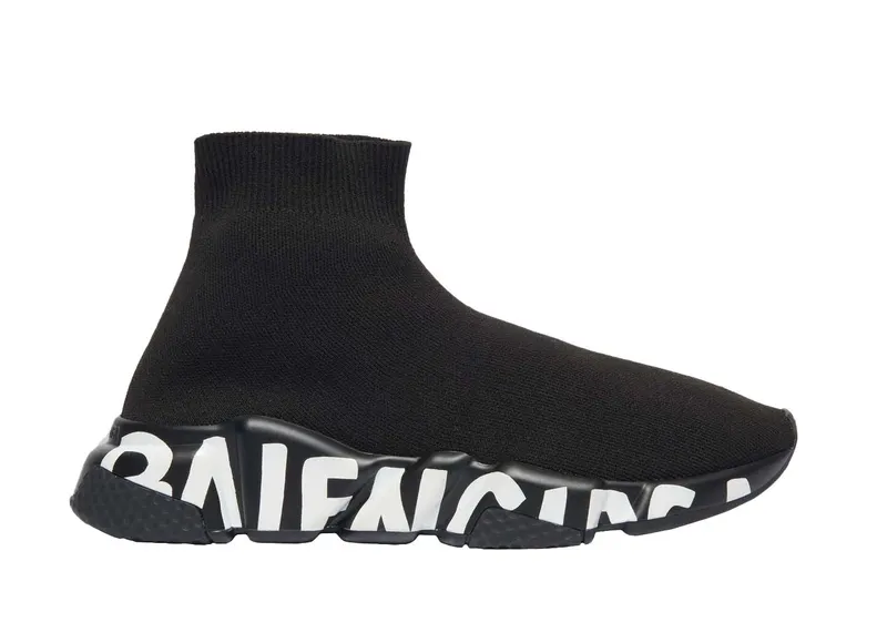 Balenciaga Speed Graffiti Black White (W) (605942W2DB71006)