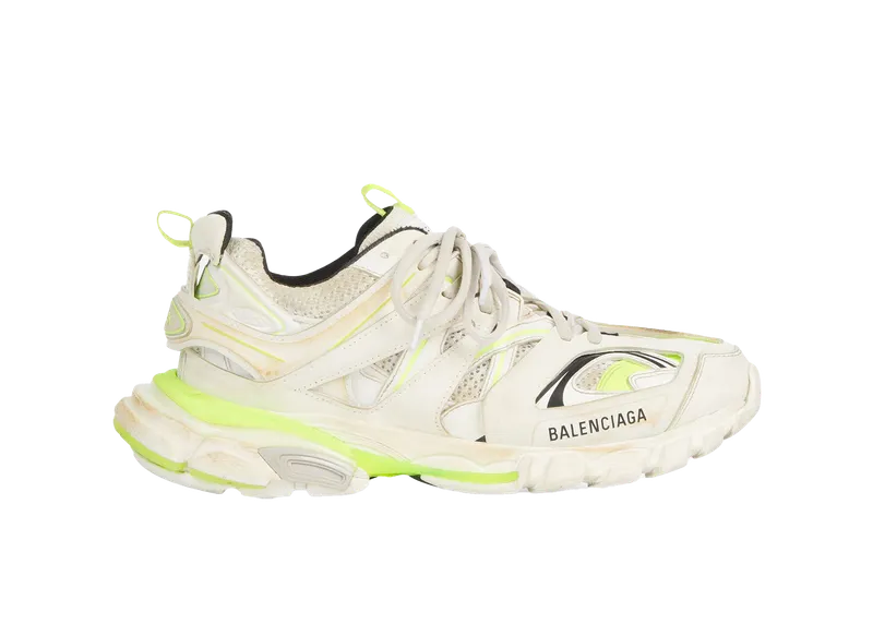 Balenciaga Track Worn Out In White Fluo Yellow (W) (542436W1GC39070)