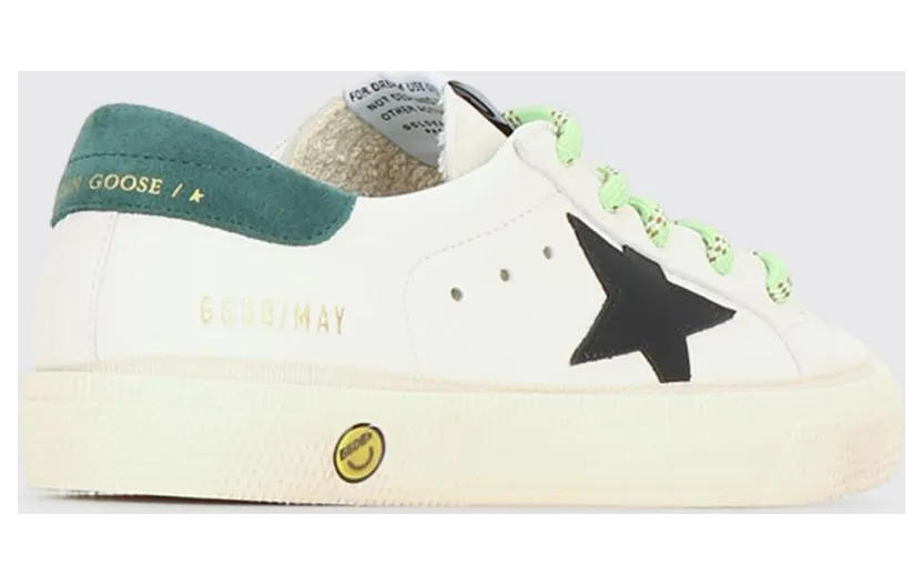 Golden goose Boy’s May Leather Sneakers with Contrast Star White (GYF00496F00867010349) (2)