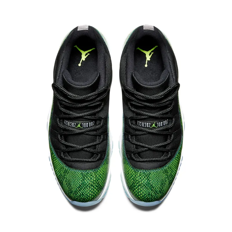 Air Jordan Nike AJ XI 11 Retro Low Green Snakeskin (528895-033)