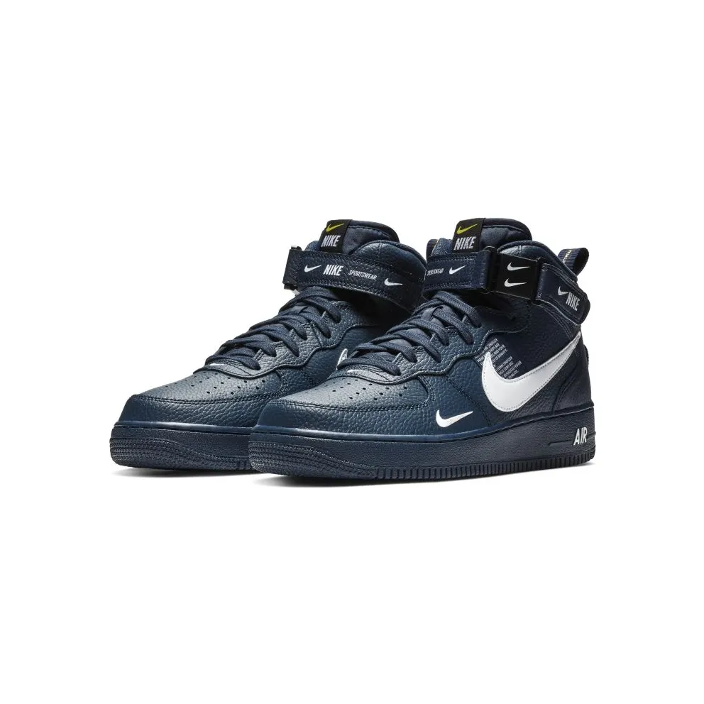 Nike Air Force 1 Mid Utility Obsidian Obsidian/White-Black-Tour Yellow (804609-403)