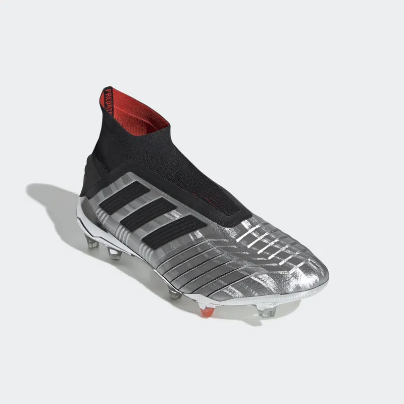 adidas  Predator 19+ Firm Ground Cleat Silver Black Red Silver Metallic/Core Black/Hi-Res Red (F35611)