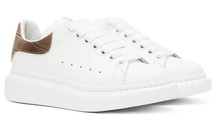Alexander McQueen White & Brown Oversized Low-Top Sneakers (553770WICG6) (4)