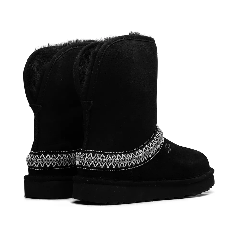 Ugg Classic Short Crescent Boot “Black” (1161770-BLK)