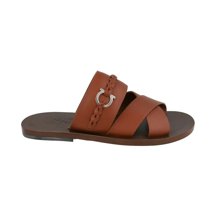 Ferragamo Giotto Leather Sandals Brown (021099-758300-M)