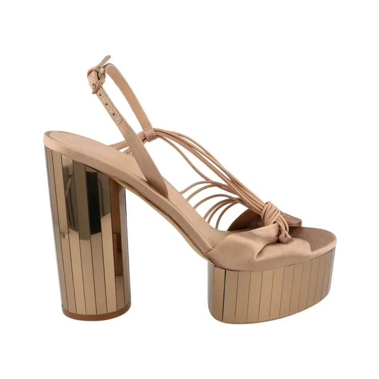 Ferragamo Sabrina Mirrored Platform Heels Bone (01G169-763572)