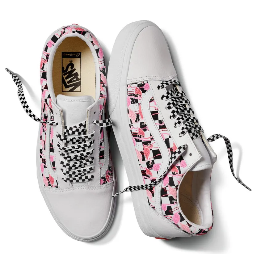 VANS Gepersonaliseerde Flamingos Checkerboard Old Skool Roze (VN0A3CST827)