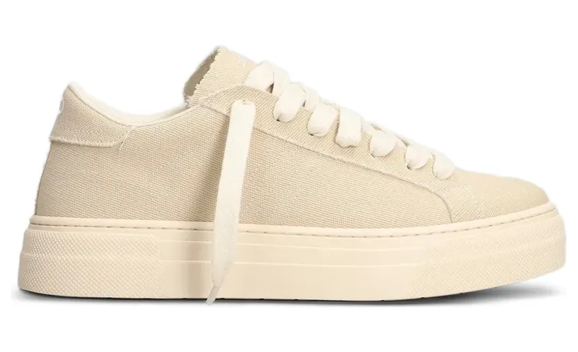 Demna Canvas-Sneakers mit ausgefransten Kanten Nude (581CANVAS)