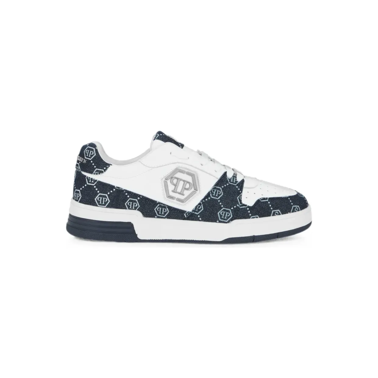 Philipp Plein P-Force denim low-top met monogram “White” (UAFSUSC1079PLE005N)