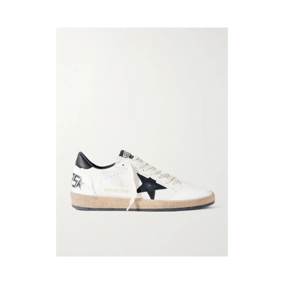 Golden Goose Ball Star Distressed Leather Sneakers White (GMF00117.F003771)