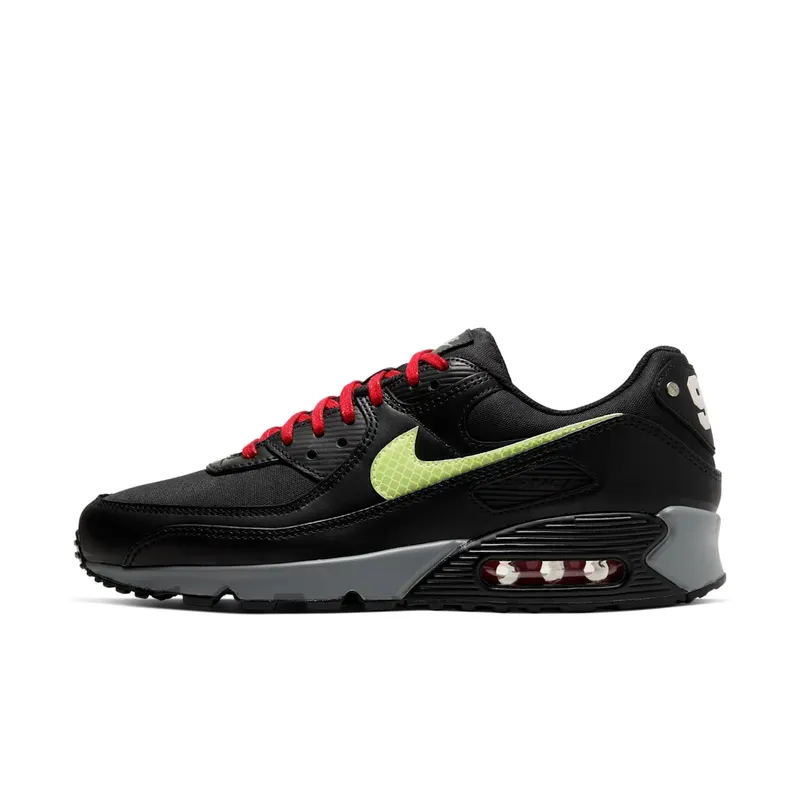 Nike Air Max 90 City Pack NYC (2020) Black/Smoke Grey-University Red-Speed Yellow (CW1408-001)