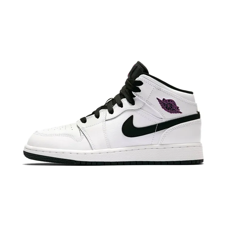 Air Jordan 1 Mid GG “White / Black / Fuchsia Blast” (555112-138)