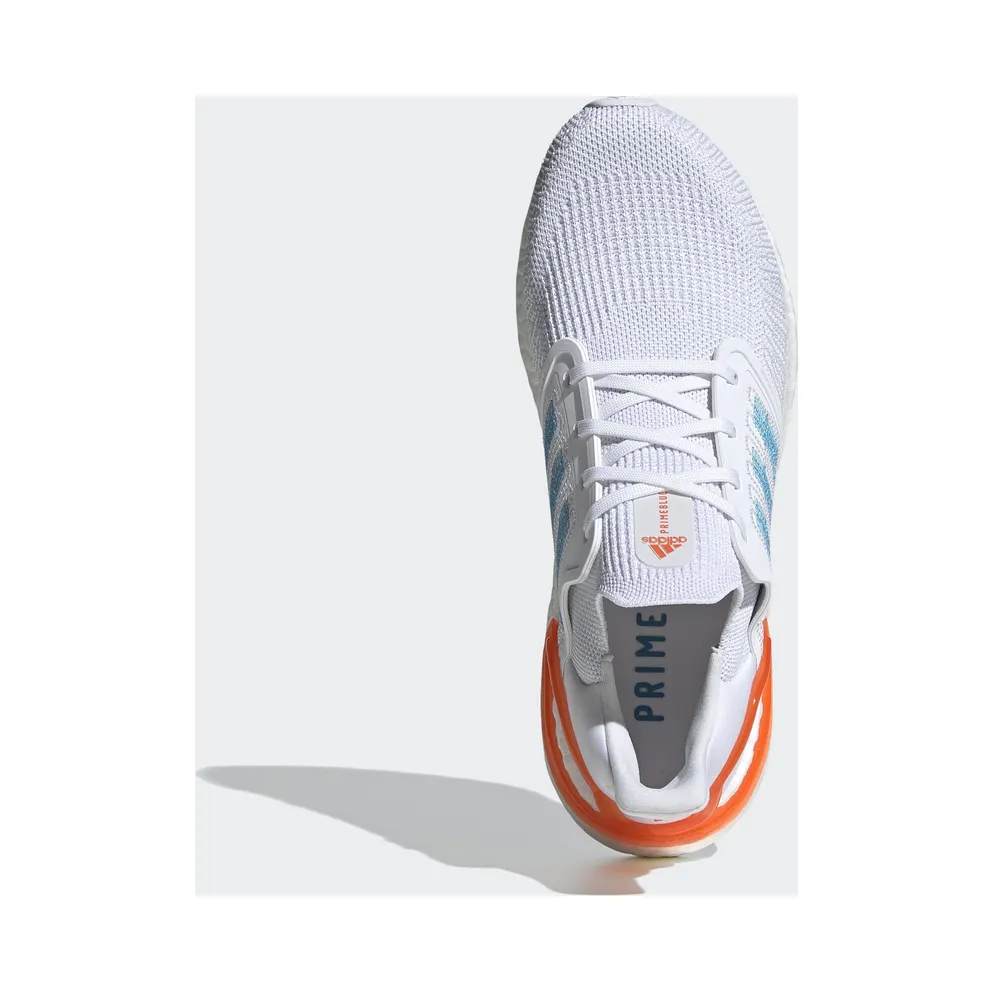 adidas Ultra Boost 20 White Sharp Blue True Orange Footwear White/Sharp Blue/True Orange (EG0768)