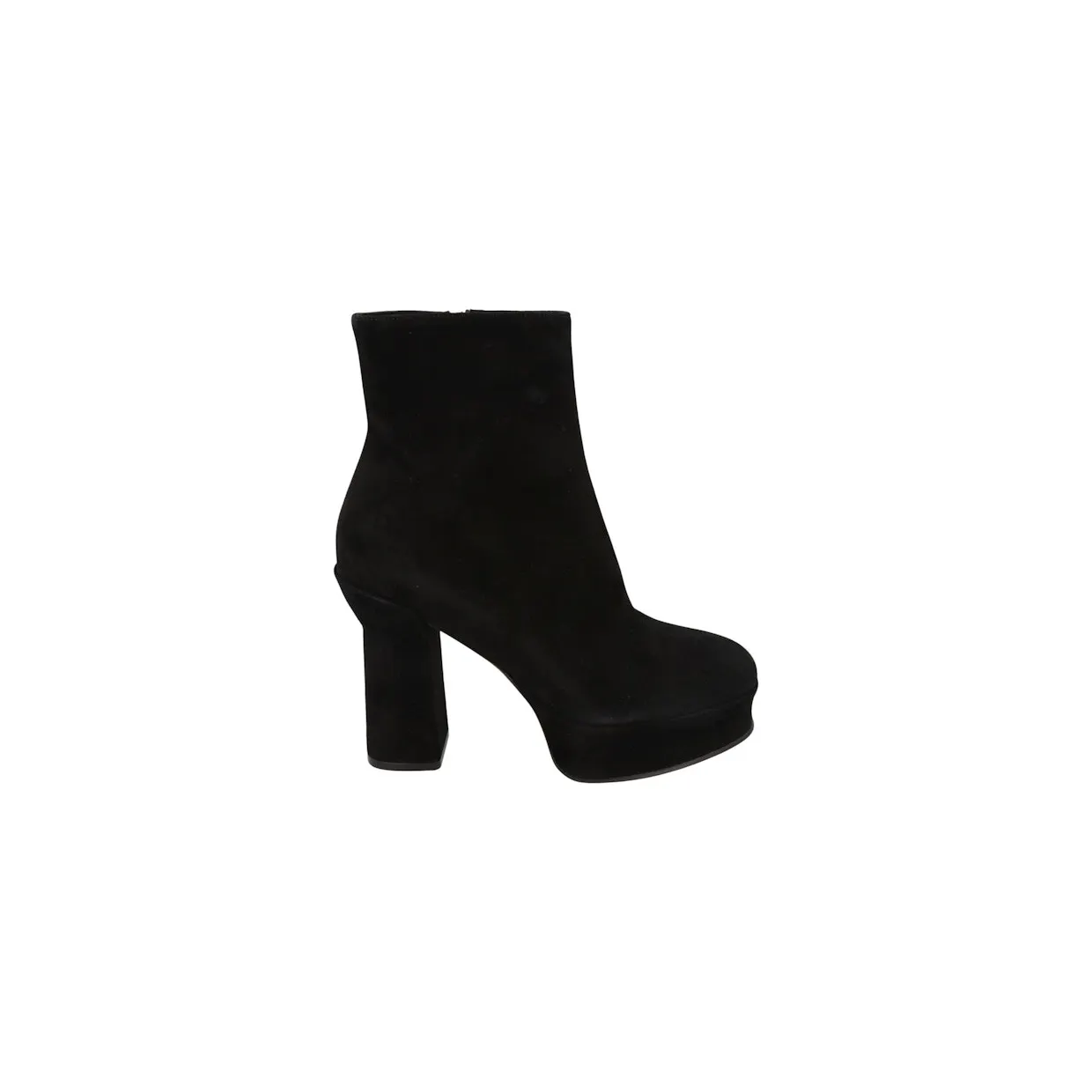 Ferragamo Sandra Suede Platform Booties Black (01E076-758155-1C)