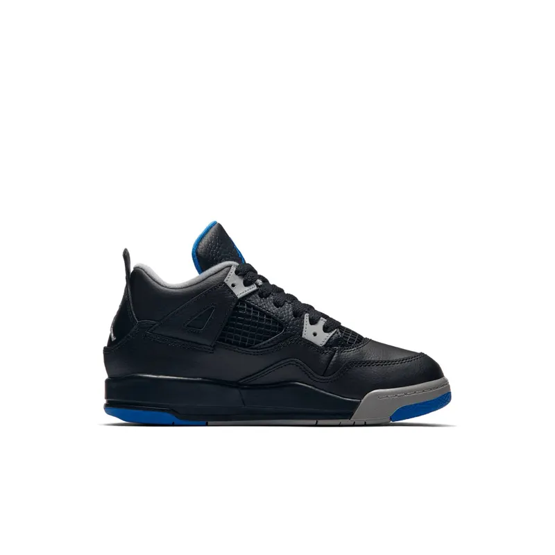 Jordan 4 Retro Motorsports Alternate (PS) Black/Game Royal-Matte Silver-White (308499-006)