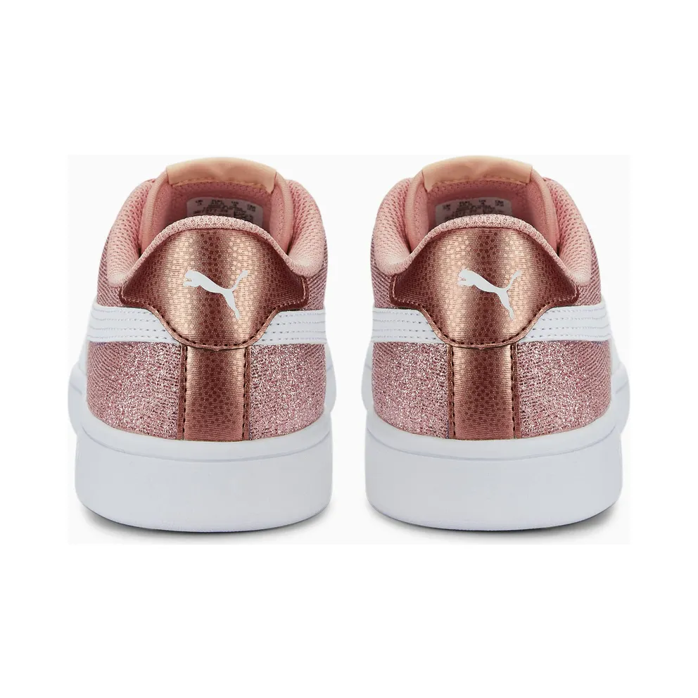 PUMA Smash V2 Glitz Glam Youth Rose Gold/White (367377-29)