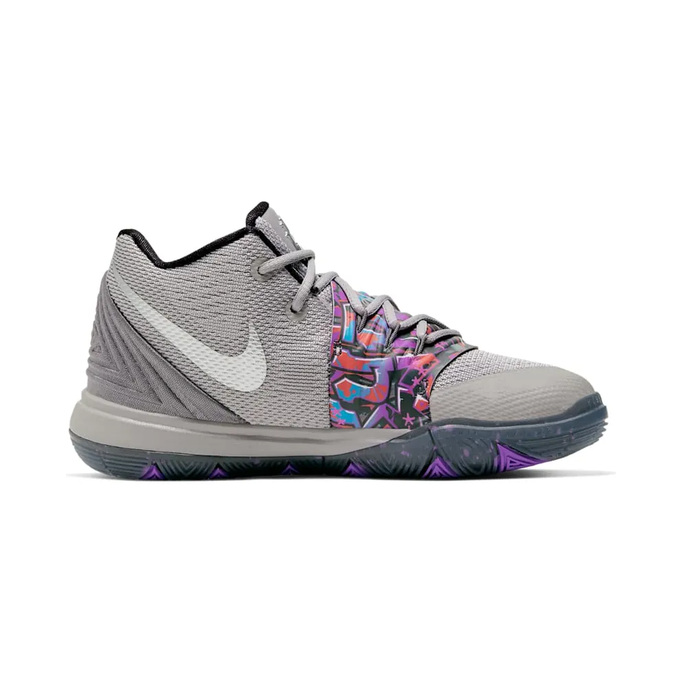 Nike Kyrie 5 Graffiti (PS) Atmosphere Grey/Metallic Silver (AQ2458-001)