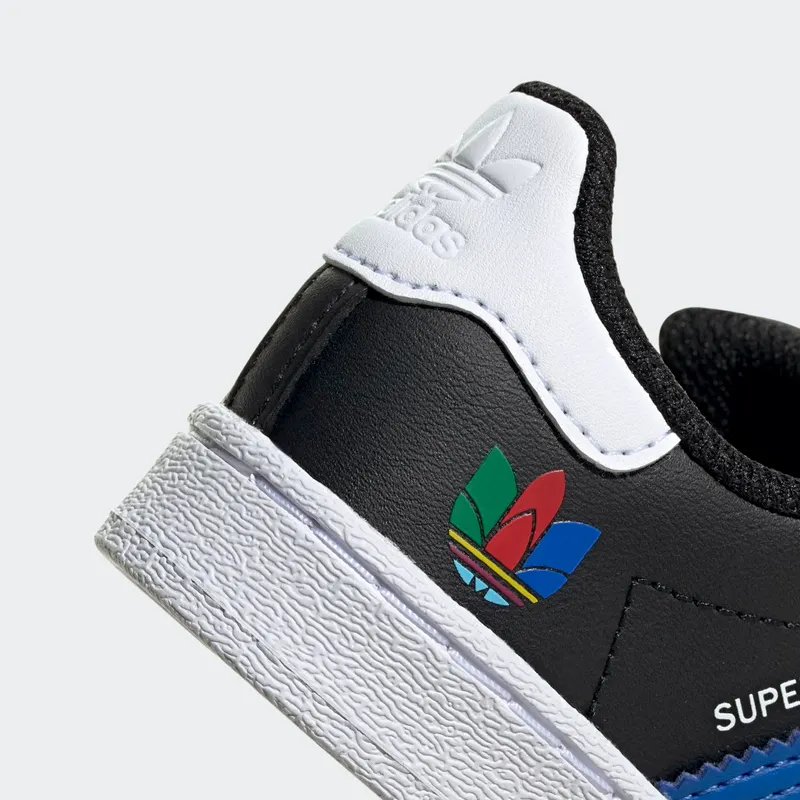 Adidas Superstar Infant ‘Colorful Stripes – Core Black’ Core Black/Green/Cloud White (FW5239)