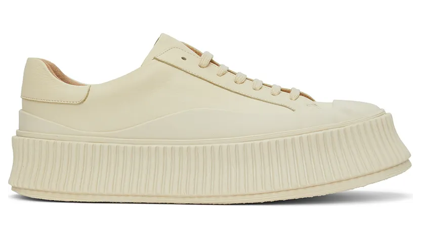 Jil Sander Off-White Leather Platform Sneakers (JI32535A_15550)