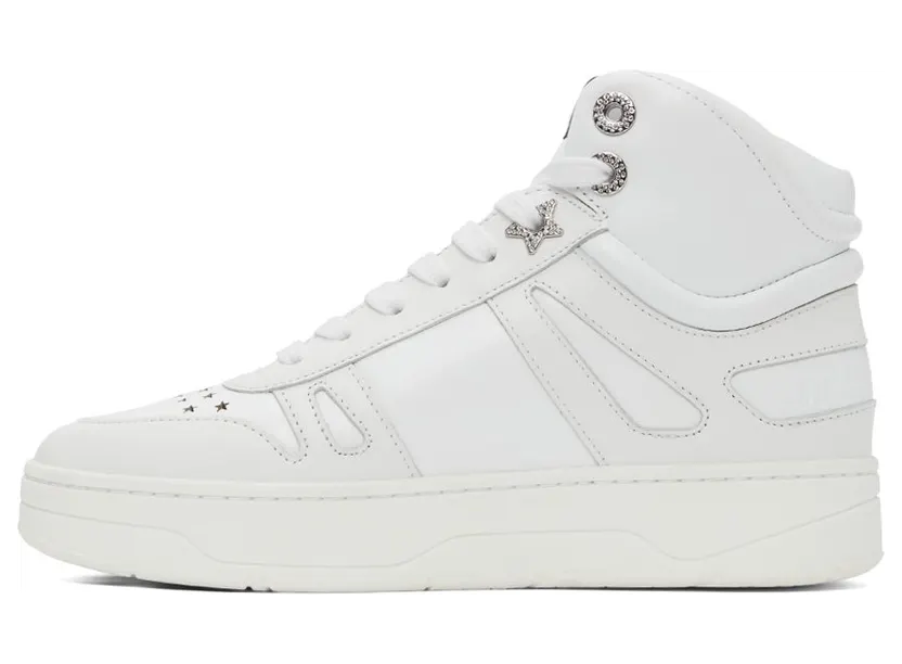 Jimmy Choo White Hawaii Hi Top/F Sneakers (HAWAII HI TOP/FCLF) (3)