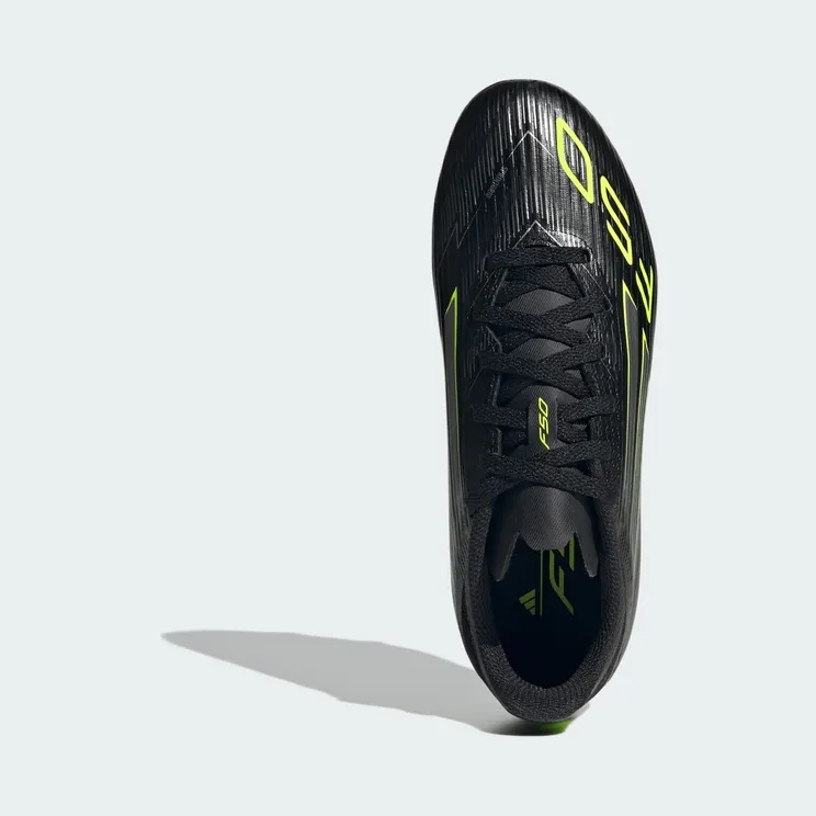 adidas F50 League Firm/multi-ground Boots Kids “Core Black / Iron Metallic / Lucid Lemon” (JH7744)