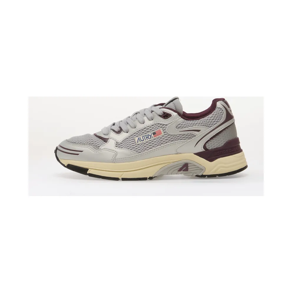 Autry Hyperway in silver, harbor mist and fig synthetic leather and mesh – Grey (A1UNHYLMMV19)
