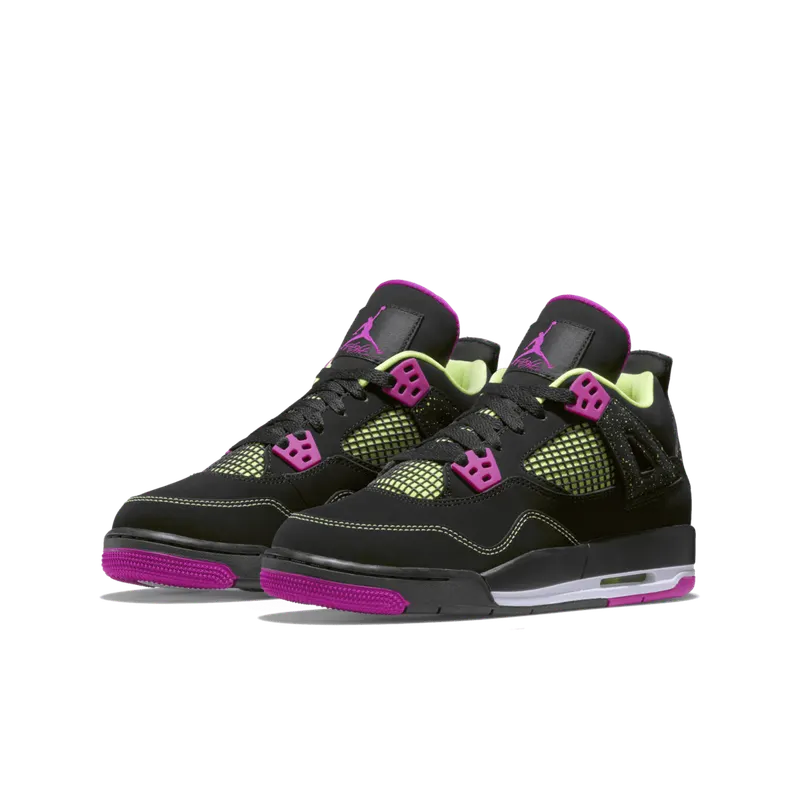 Jordan  4 Retro Fuschia (GS) Black/Fuschia Flash-Liquid Lm-White (705344-027)