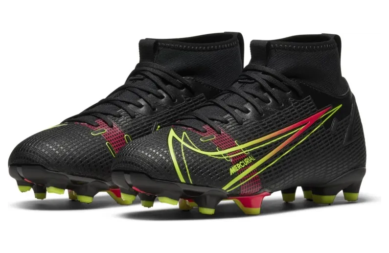 Nike Jr. Mercurial Superfly 8 Academy MG Fußballschuh für verschiedene Böden für jüngere/ältere Schwarz (CV1127-090)