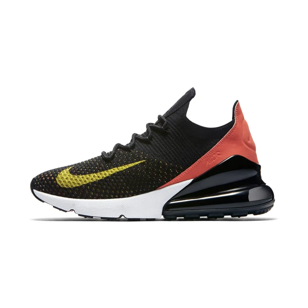 Nike Air Max 270 Flyknit Black Bright Crimson Yellow Strike (W) Black/Bright Crimson-Yellow Strike (AH6803-003)