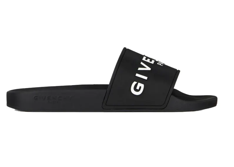 Givenchy Paris Flat Sandals Black White (BH300HH0EP-001)