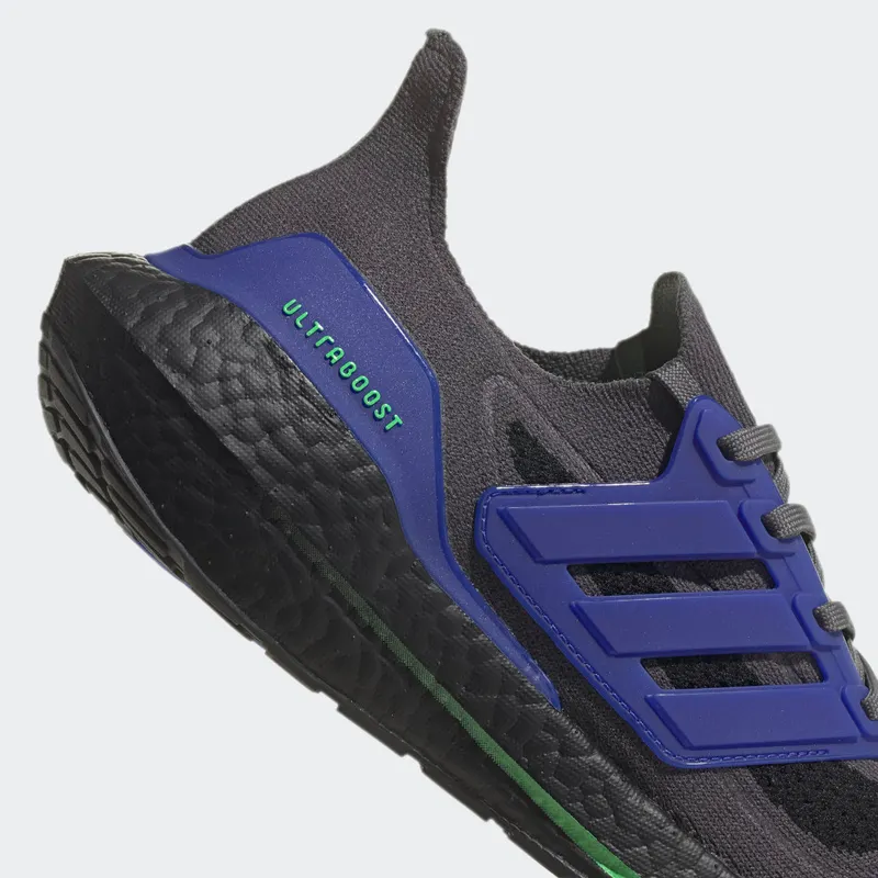 adidas Ultraboost 21 Grey Five / Core Black / Screaming Green (S23871)