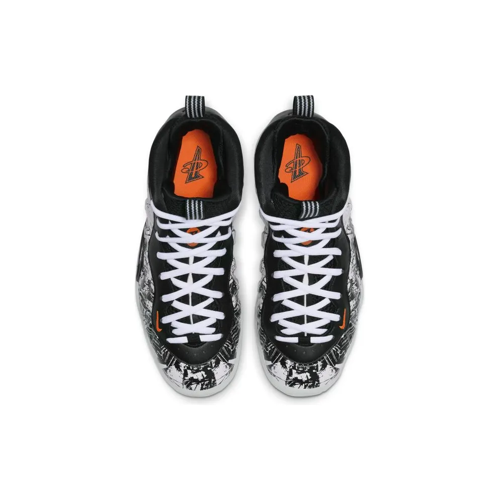 Nike Air Foamposite One Shattered Backboard (GS) Black/White-Total Orange (644791-011)