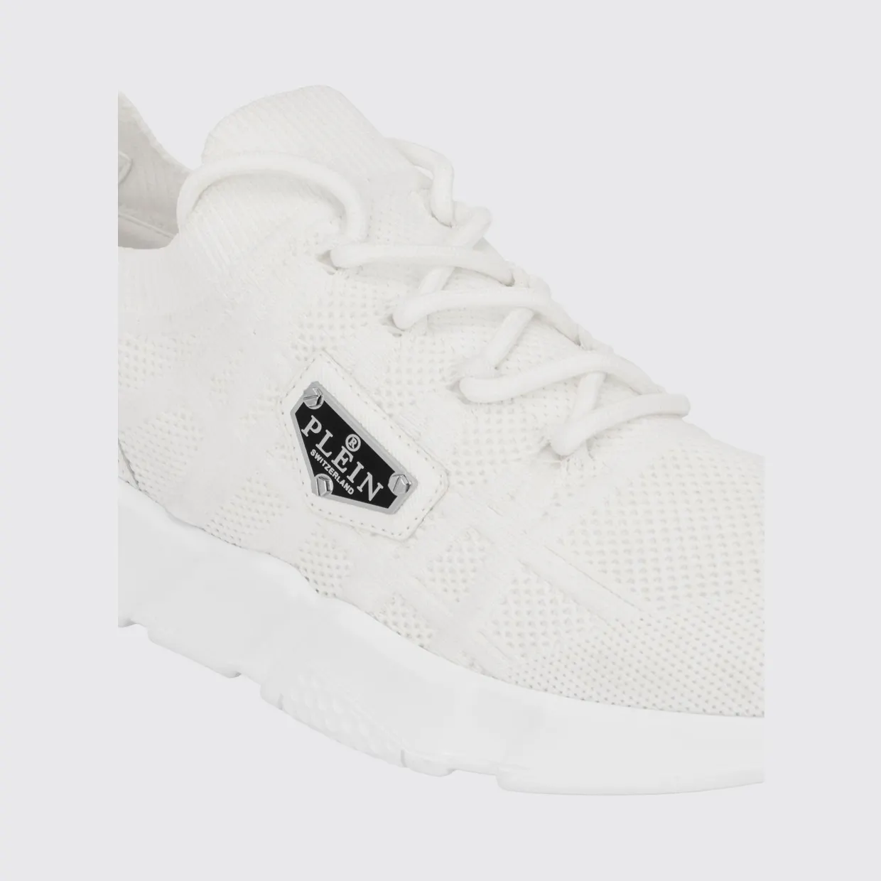 Philipp plein Low-Top Technical Mesh Sneakers with Elasticized Ankle White (UAFSUSC1076PTE003N01) (3)