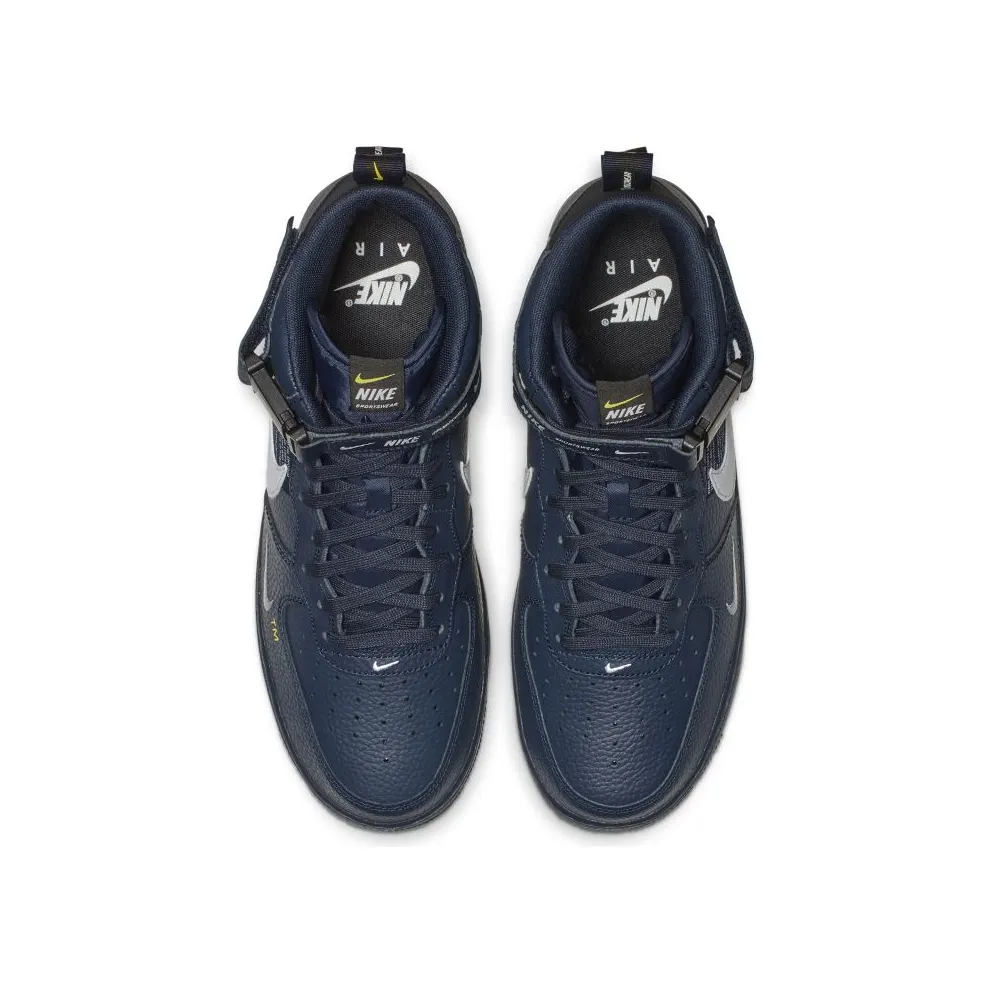 Nike Air Force 1 Mid Utility Obsidian Obsidian/White-Black-Tour Yellow (804609-403)
