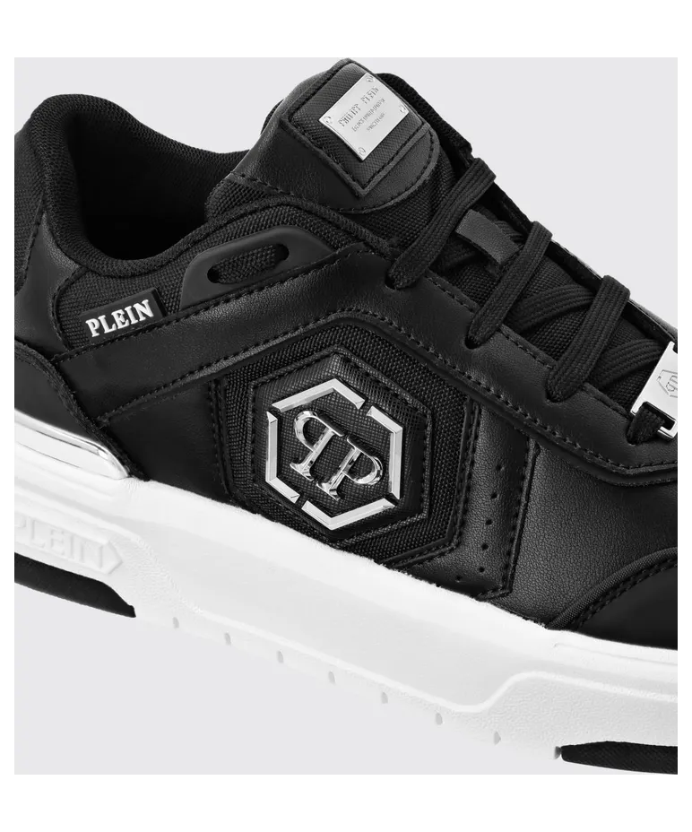 Philipp plein Leather and Mesh Sneakers White 1 (SAESUSC0766PTE120N0102) (4)