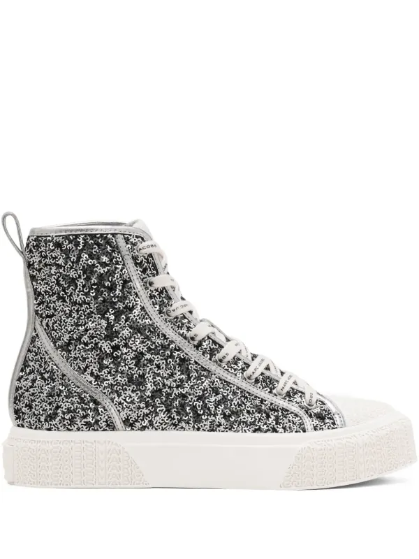 Marc Jacobs High-Top-Sneakers mit Pailletten – Silber (2R5FSN001F07040)