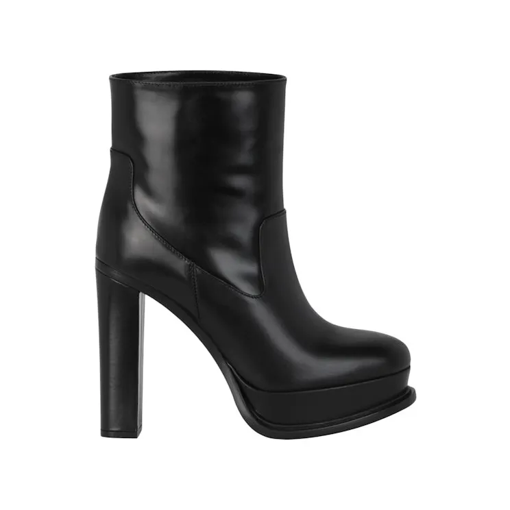 Alexander McQueen Leather Ankle Boots Black (734969-WHSW0-1000)