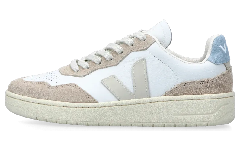 VEJA V-90 O.T. Leather (extra white / pierre / steel) – VD2003705