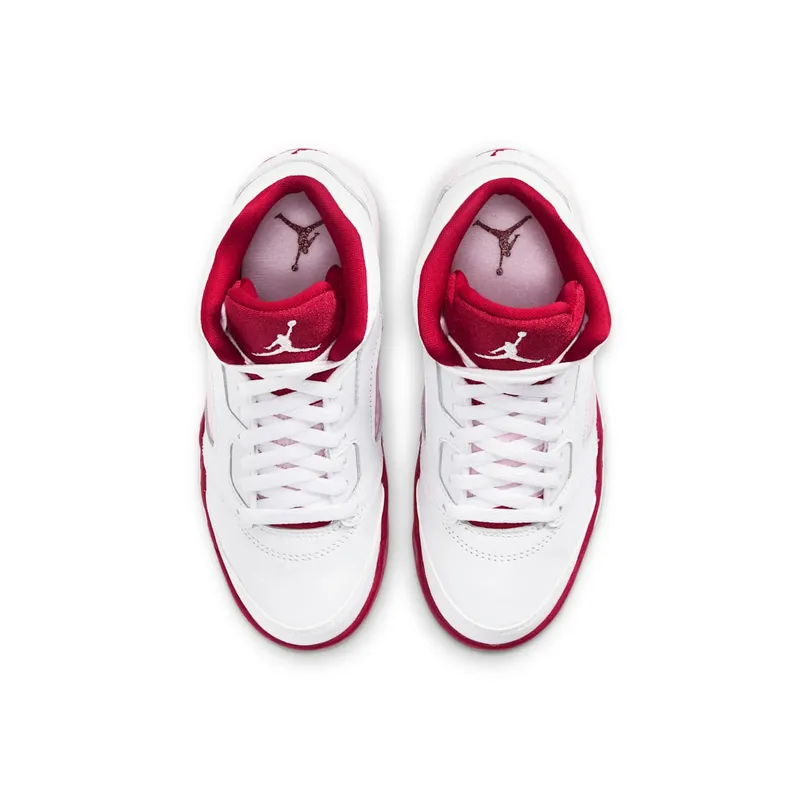 Jordan 5 Retro White Pink Red (PS) White/Pink Foam-Gym Red (440893-106)
