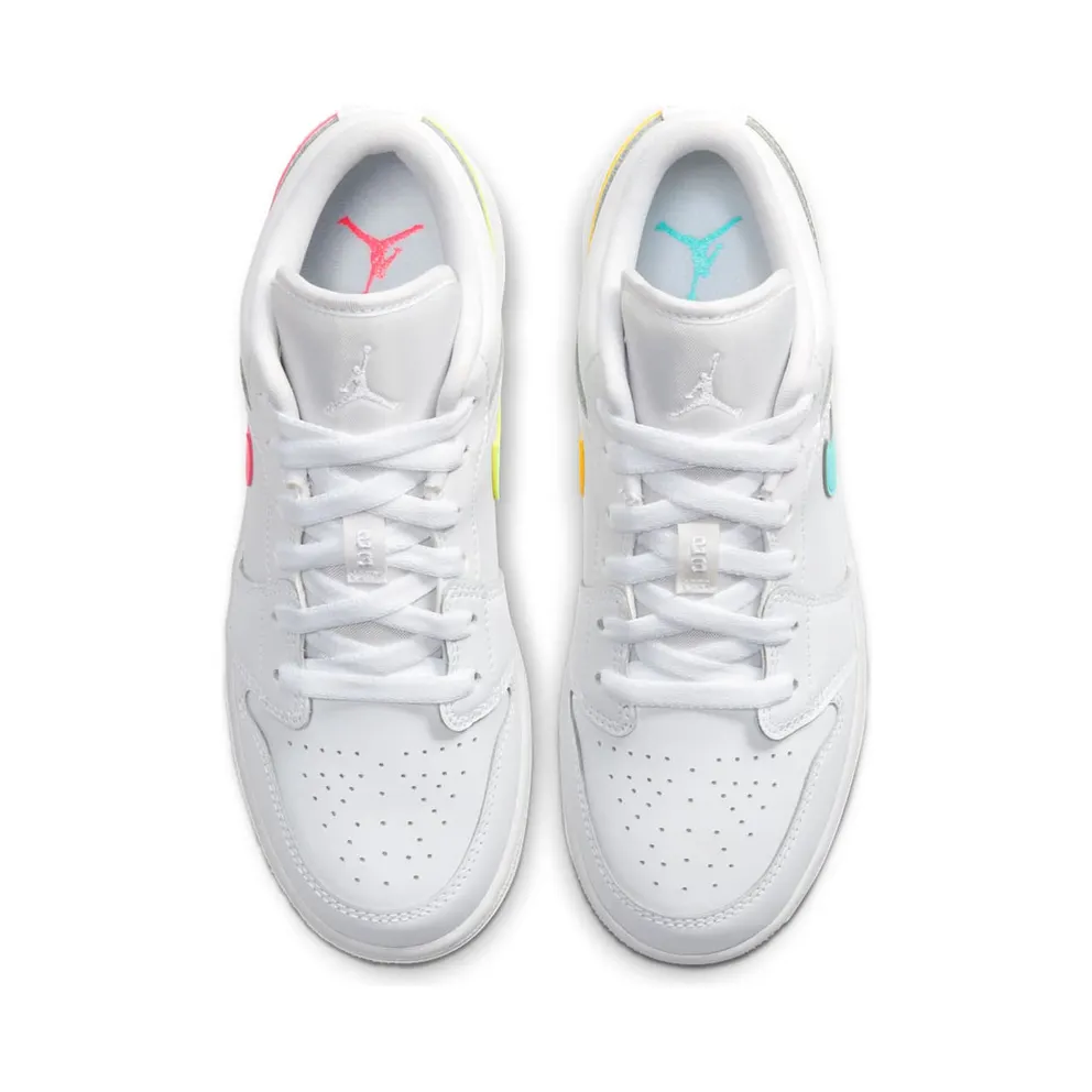 Jordan 1 Low White Neon (GS) White/White/Neon (CW7035-100)